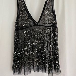 Black sequined sparkly top